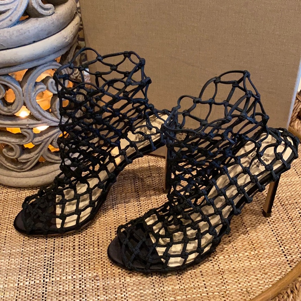 Francesco Russo silk elastic cage bootie 🖤